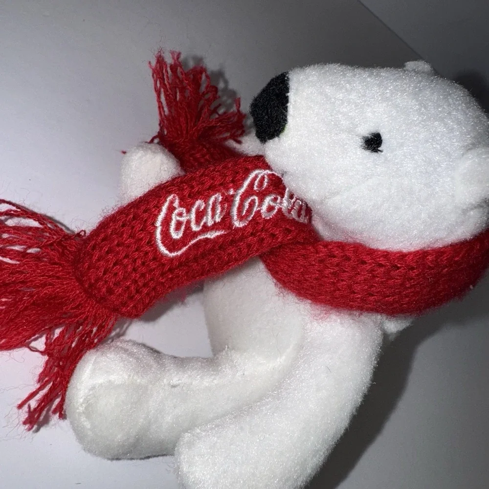 Vtg COCA-COLA Plush Polar Bear &‎ Liquid Filled Soda Bottle Opener